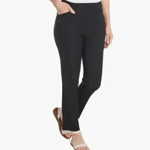 NWT Hilary Radley Black Pants Slim Leg Textured Stretch Size 6 Ankle-length Pant
